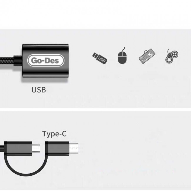Go Des GD-CT033 2 in 1 Micro - Type-C Otg Go Des GD-CT033 2 in 1 Micro - Type-C Otg