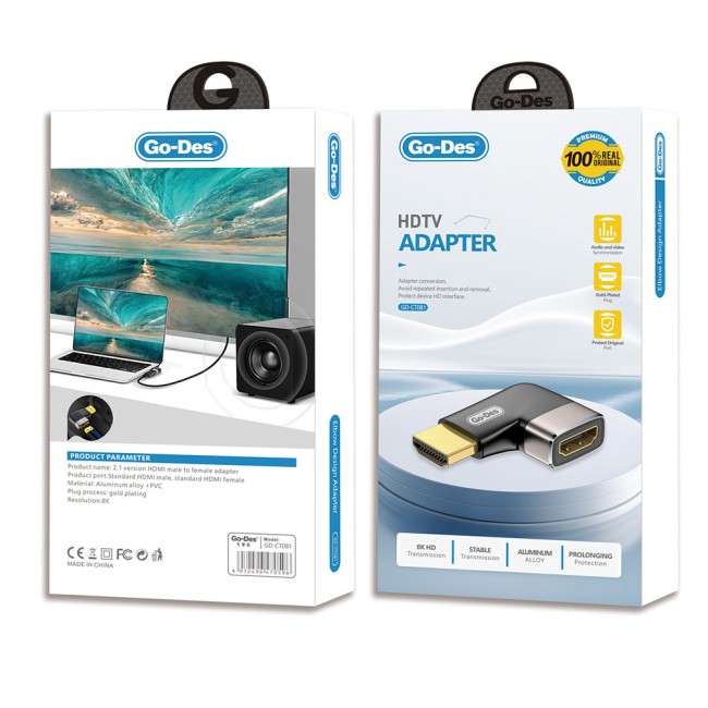 Go-Des GD-CT081 HDTV HDMI Adaptör 8K HD 2.1 Versiyon Görüntü Aktarım Cihazı Go-Des GD-CT081 HDTV HDMI Adaptör 8K HD 2.1 Versiyon Görüntü Aktarım Cihazı