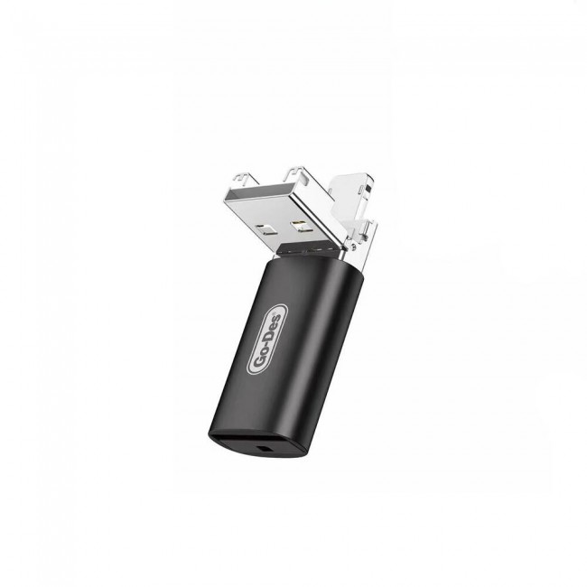 Go Des GD-CT190 TF to USB-A/Lightning 2in1 OTG Hafıza Kart Okuyucu Go Des GD-CT190 TF to USB-A/Lightning 2in1 OTG Hafıza Kart Okuyucu