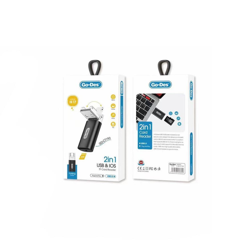 Bal-z Go Des GD-CT190 TF to USB-A/Lightning 2in1 OTG Hafıza Kart Okuyucu