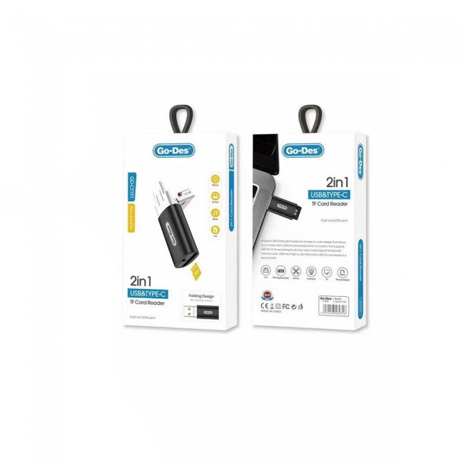 Go Des GD-CT191 TF to USB-A/Type-C 2in1 OTG Hafıza Kart Okuyucu Go Des GD-CT191 TF to USB-A/Type-C 2in1 OTG Hafıza Kart Okuyucu