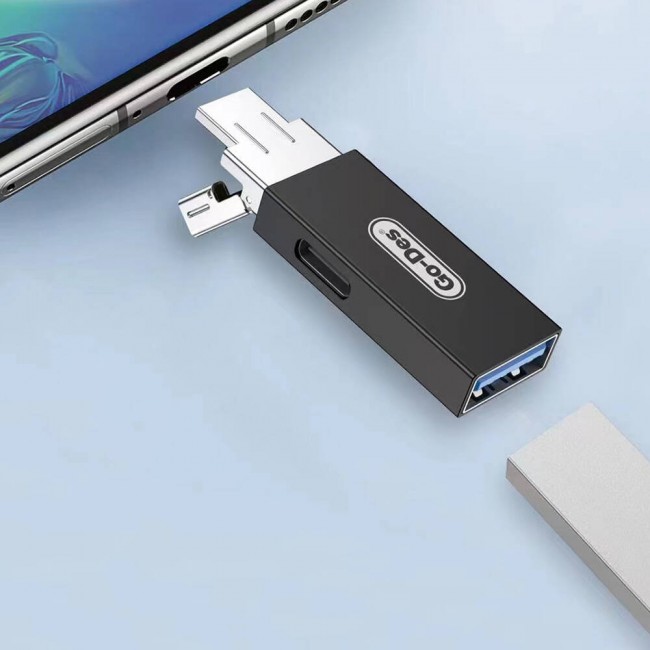 Go Des GD-CT192 USB-A to Type-C ve Type-C to USB-A 4in1 OTG Dönüştürücü Adaptör Go Des GD-CT192 USB-A to Type-C ve Type-C to USB-A 4in1 OTG Dönüştürücü Adaptör