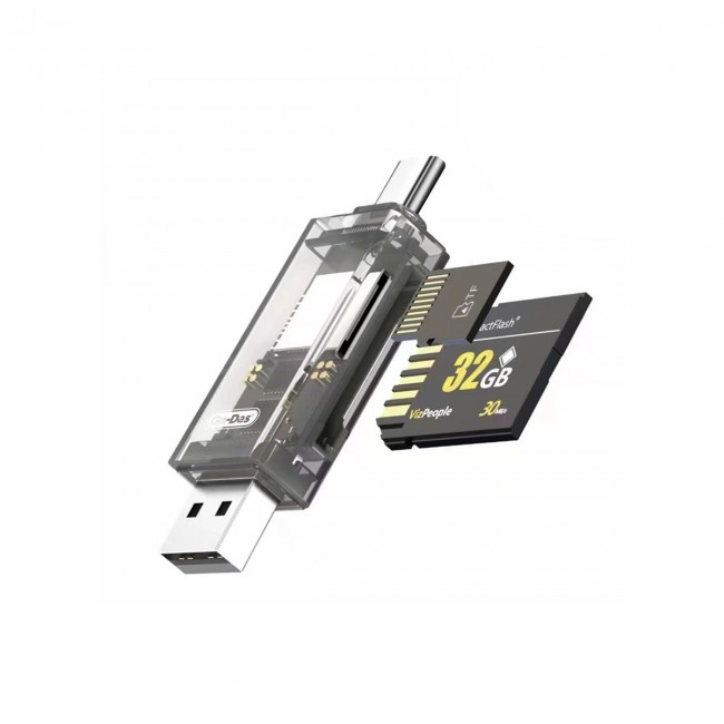 Go Des GD-DK006 Type-C & USB-A Çıkışlı 4 in 1 OTG Hafıza Kart Okuyucu Go Des GD-DK006 Type-C & USB-A Çıkışlı 4 in 1 OTG Hafıza Kart Okuyucu