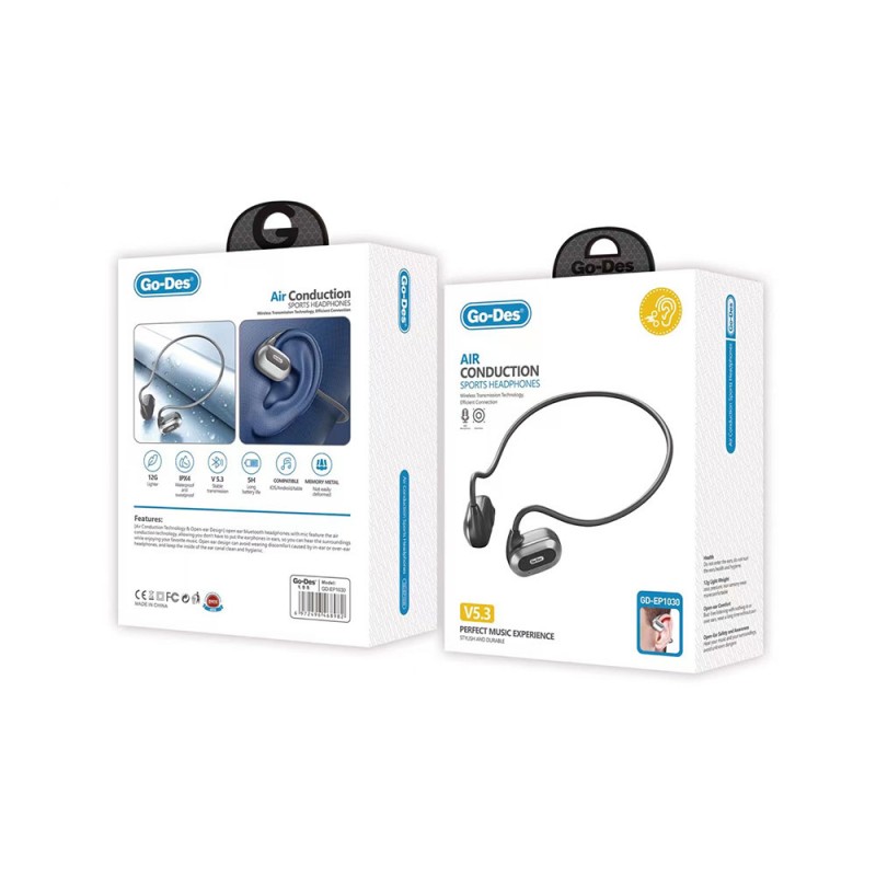 Bal-z Go Des GD-EP1030 Hava İletim Teknolojili Su Geçirmez Boyun Askılı Sporcu Bluetooth Kulaklığı 1200mAh