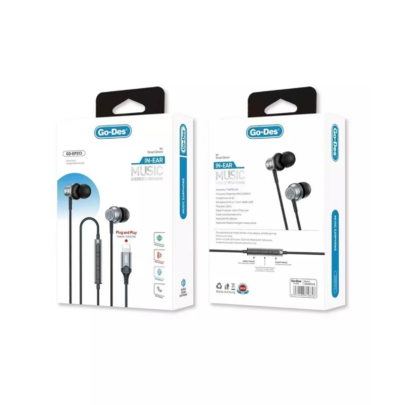 Bal-z Go Des GD-EP313 Kulakiçi Kablolu Lightning Tak Çalıştır Stereo Kulaklık