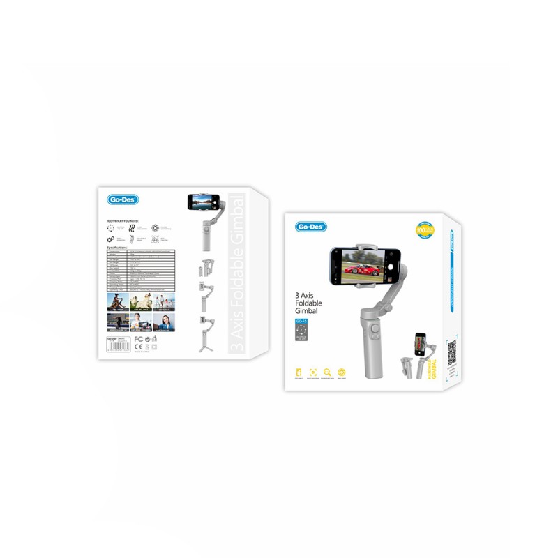 Bal-z Go Des GD-F5 3 Eksenli El Tipi Yüz Tanıma Takip Özellikli Gimbal Stabilizatör