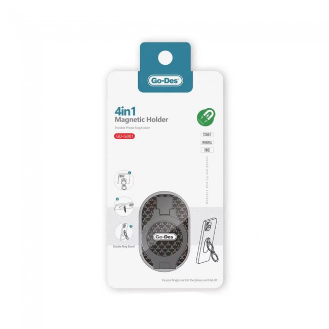 Go Des GD-G081 4in1 Double Ring Standlı Magnetik Yüzük Tutucu Aparat Go Des GD-G081 4in1 Double Ring Standlı Magnetik Yüzük Tutucu Aparat
