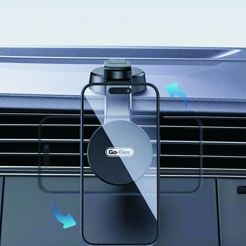 Bal-z Go Des GD-HD219 M-safe Magnetik Bükülebilen Vantuzlu Araç Telefon Tutucu