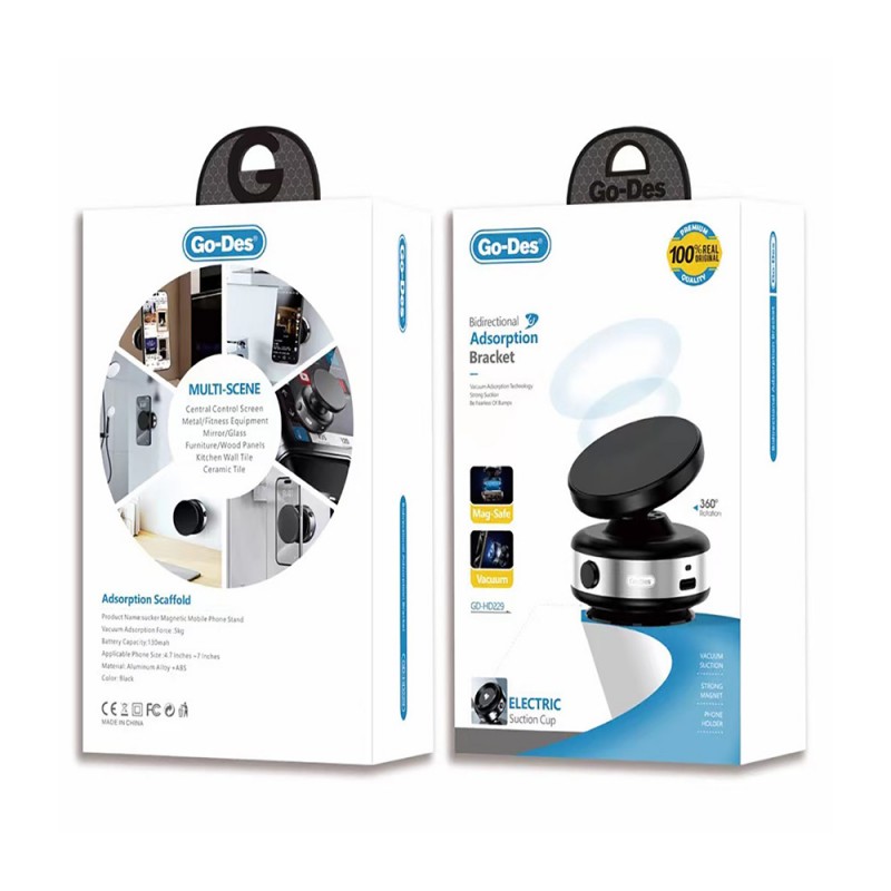 Bal-z Go Des GD-HD229 130mAh Type-C Portlu Elektirikli Vakum Özellikli Telefon Tutucu