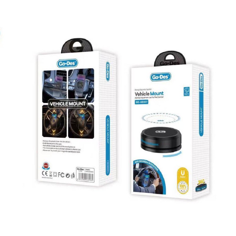 Bal-z Go Des GD-HD307 Jiroskobik Sabitleme Özellikli Magnetik Direksiyon Tasarım Araç Telefon Tutucu