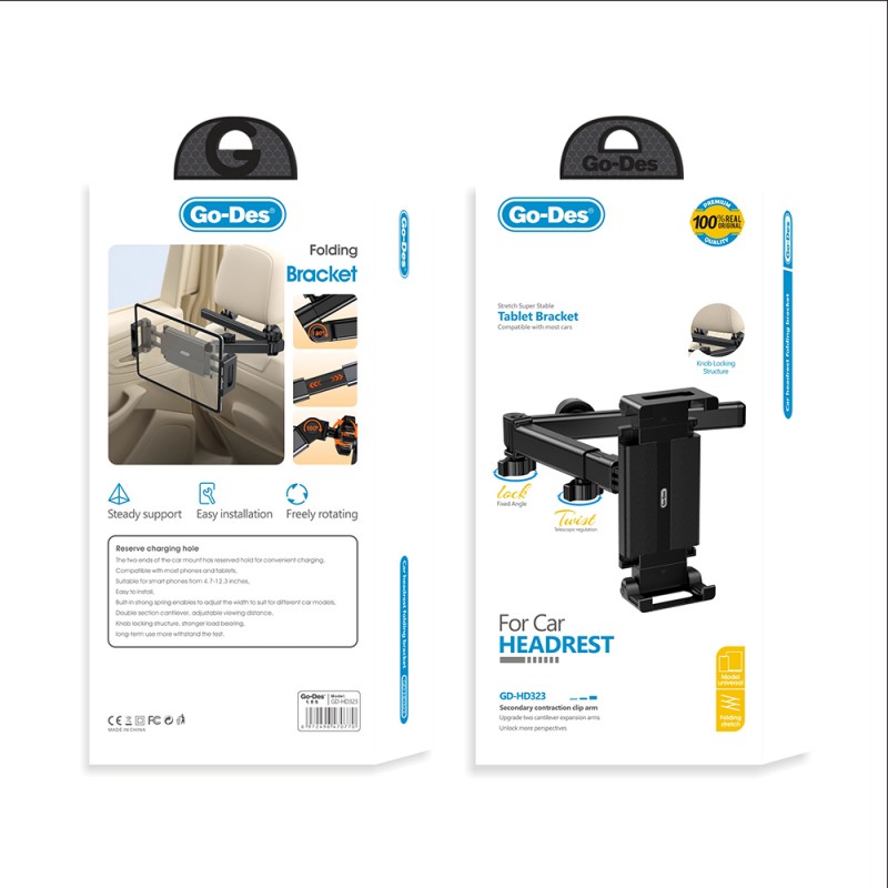 Bal-z Go Des GD-HD323 360 Derece Dönebilen Uzatılabilir Arka Koltuk Araç Telefon Tutucu