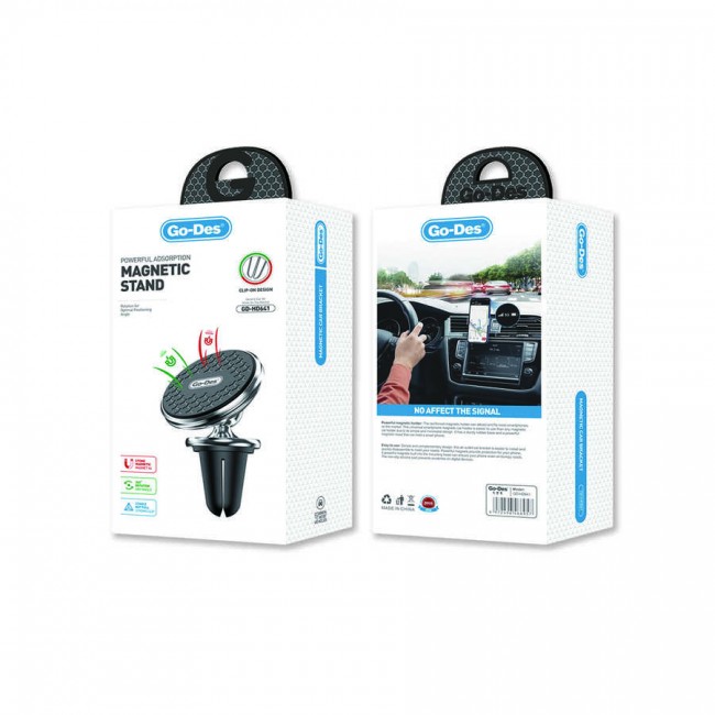 Go Des GD-HD641 Magnetik 360 Derece Oynar Başlıklı Telefon Tutucu Havalandırma Tasarım Go Des GD-HD641 Magnetik 360 Derece Oynar Başlıklı Telefon Tutucu Havalandırma Tasarım