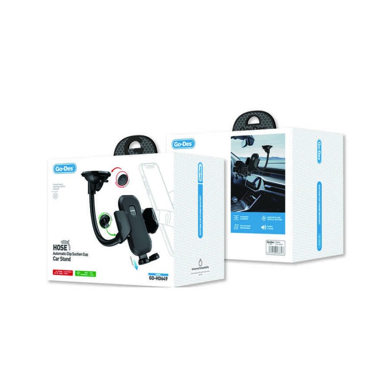 Bal-z Go Des GD-HD649 Araç İçi Telefon Tutucu 360 Oynar Başlıklı Vantuzlu Tasarım