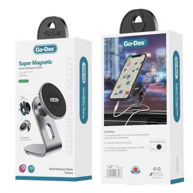 Go Des GD-HD719 360 Derece Dönebilen Magnetik Araç İçi Telefon Tutucu Düz Zemin Versiyon Go Des GD-HD719 360 Derece Dönebilen Magnetik Araç İçi Telefon Tutucu Düz Zemin Versiyon