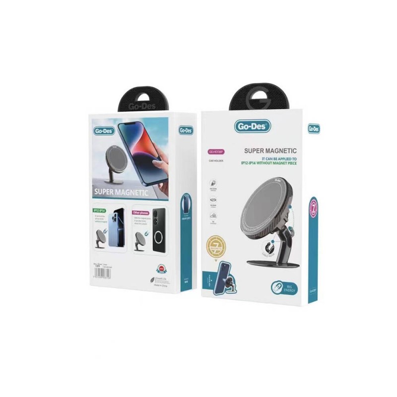 Bal-z Go Des GD-HD726P 360 Derece Yuvarlak Oynar Başlıklı Süper Magnetik Araç Telefon Tutucu