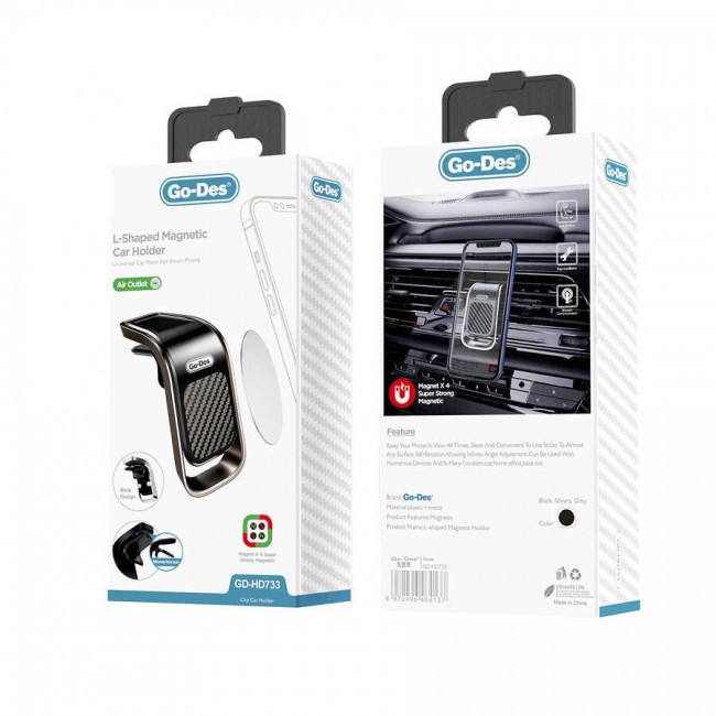 Go Des GD-HD733 L-Shaped Magnetic Araç Telefon Tutucu Go Des GD-HD733 L-Shaped Magnetic Araç Telefon Tutucu