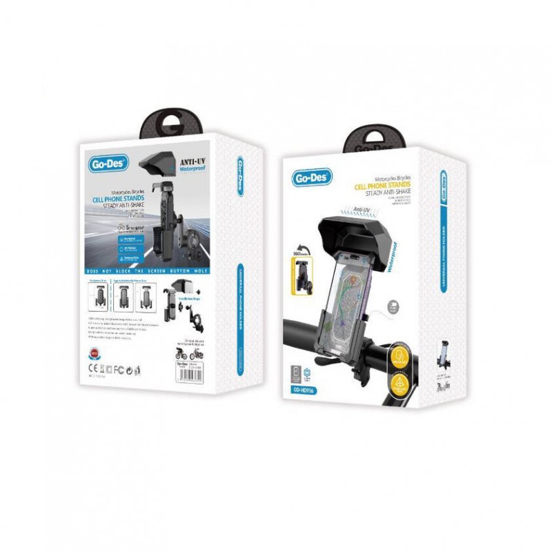 Bal-z Go Des GD-HD906 Sarsıntı Önleyici Anti-UV Su Geçirmez Bisiklet ve Motosiklet Telefon Tutucu