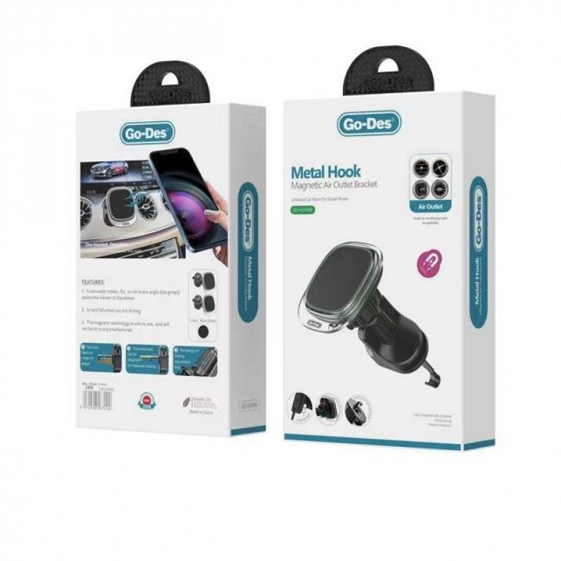 Bal-z Go Des GD-HD908 Süper Magnetik 360 Derece Oynar Başlıklı Telefon Tutucu Havalandırma Tasarım