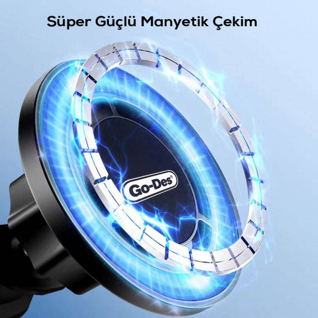 Go Des GD-HD911 Magsafe Magnetik Özellikli 360° Dönebilen Havalandırma ve Düz Zemin Telefon Tutucu Go Des GD-HD911 Magsafe Magnetik Özellikli 360° Dönebilen Havalandırma ve Düz Zemin Telefon Tutucu