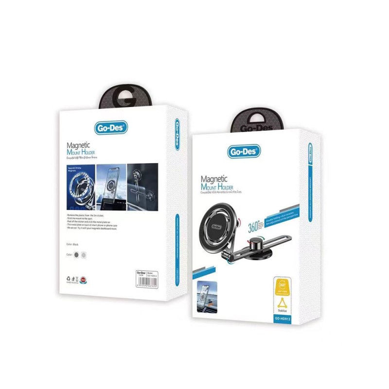 Bal-z Go Des GD-HD912 Magnetik 360 Derece Dönebilen Düz Zemin Araç Telefon Tutacağı