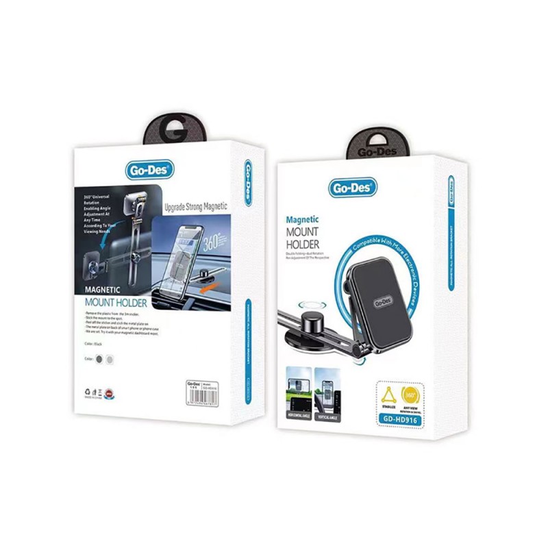Bal-z Go Des GD-HD916 Magnetik 360 Derece Dönebilen Düz Zemin Araç Telefon Tutacağı