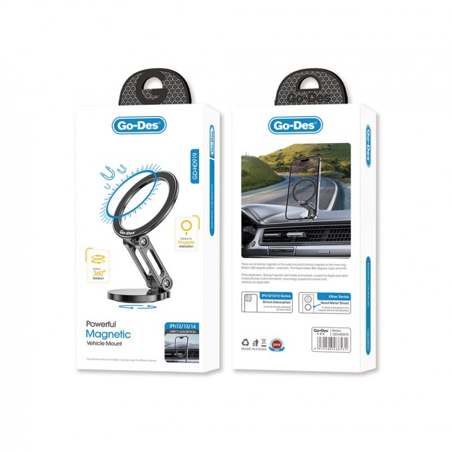 Go Des GD-HD919 360 Derece Dönebilen Magnetik Stand - Araç Telefon Tutucu Go Des GD-HD919 360 Derece Dönebilen Magnetik Stand - Araç Telefon Tutucu