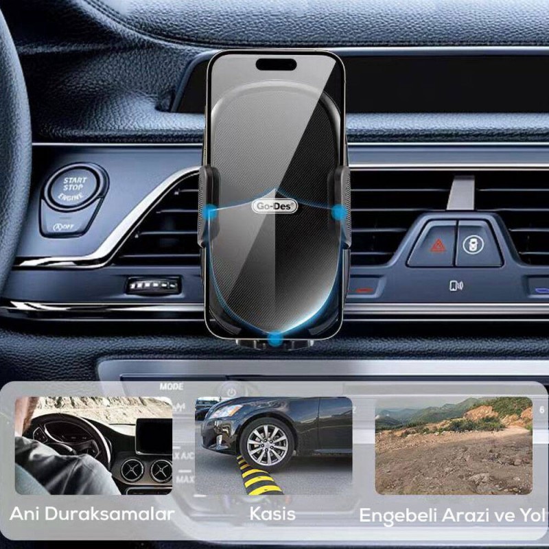 Bal-z Go Des GD-HD936 360° Dönebilen ve Uzayan Başlıklı Araç Telefon Tutucu