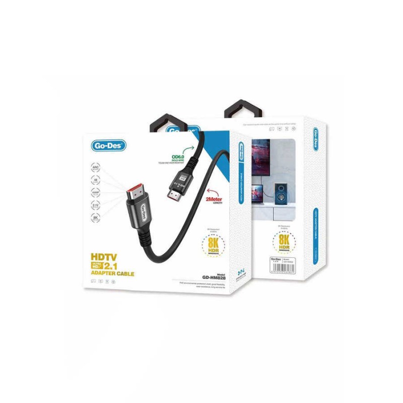 Bal-z Go Des GD-HM828 HDTV Görüntü ve Ses Aktarıcı HDMI Kablo Ultra HD 8K 4320p 2 metre