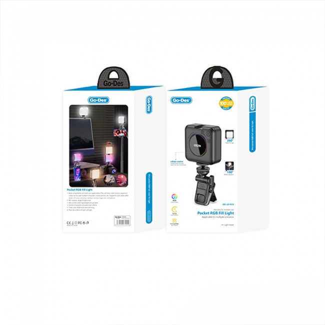 Go Des GD-LD1033 RGB Led Telefon-Kamera Üstü Aydınlatma Işığı Go Des GD-LD1033 RGB Led Telefon-Kamera Üstü Aydınlatma Işığı