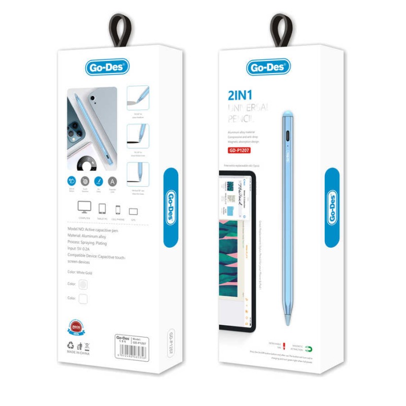 Bal-z Go Des GD-P1207 2 in 1 Üniversal Kapasitif Dokunmatik Kalem