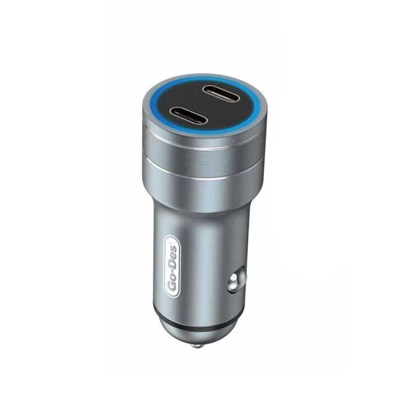 Bal-z Go Des GD-QC2019 Çift PD Çıkışlı Metal Araç Şarj Başlığı Led Işıklı 40W