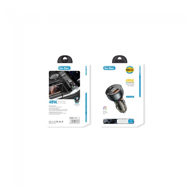 Go Des GD-QC2069 48W Hızlı Şarj Özellikli Dijital Göstergeli Araç Şarj Başlığı Go Des GD-QC2069 48W Hızlı Şarj Özellikli Dijital Göstergeli Araç Şarj Başlığı