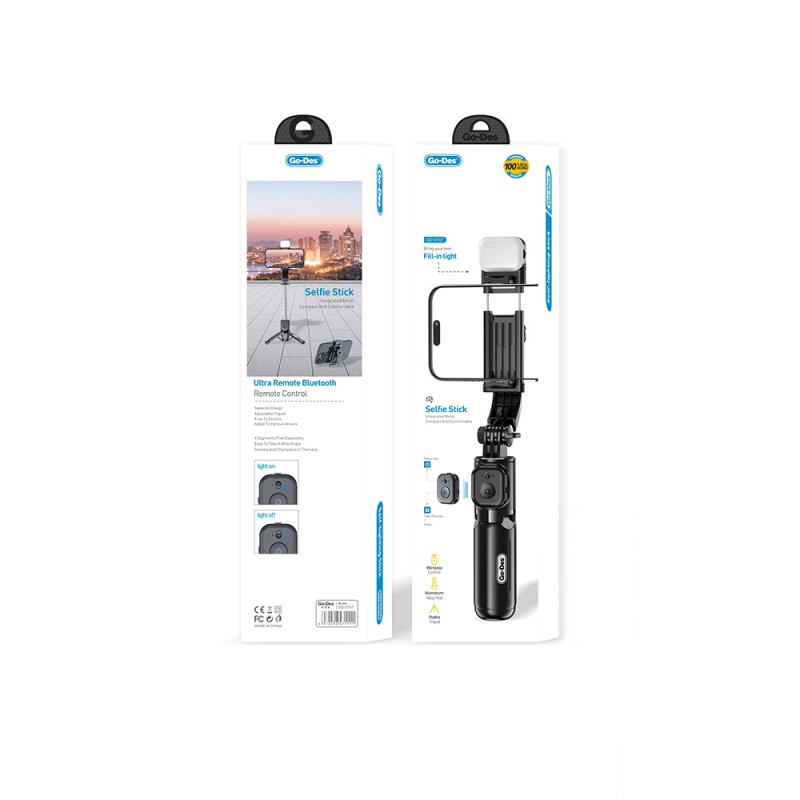 Bal-z Go Des GD-ST67 Canlı Yayın Dolgu Işıklı Kumandalı 360 Derece Dönebilen Selfie Çubuğu ve Tripod