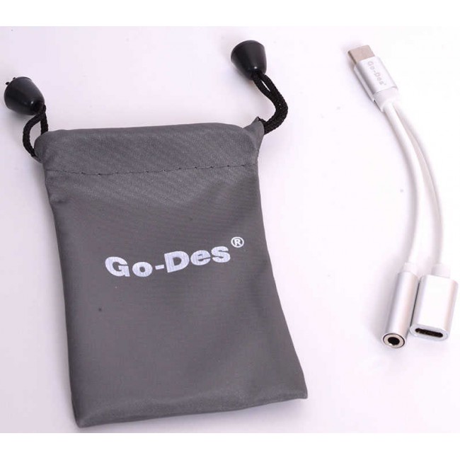 Go Des GD-UC010 2 in 1 Usb-C To 3.5mm Audio Adaptör