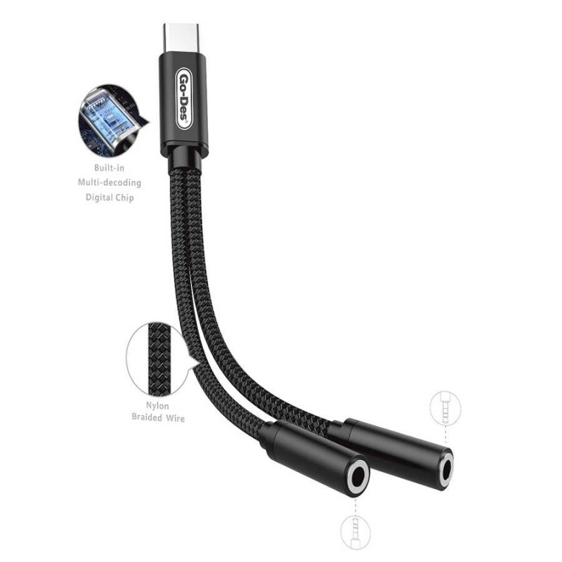 Bal-z Go Des GD-UC037 Type-C To Double 3.5mm Dönüştürücü