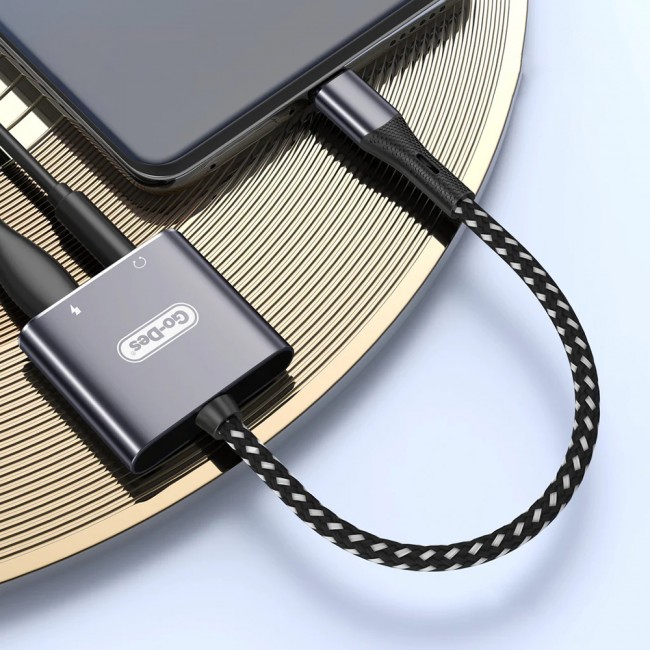 Go Des GD-UC160 2in1 Type-C To 3.5mm Aux Çevirici Ses Adaptörü Go Des GD-UC160 2in1 Type-C To 3.5mm Aux Çevirici Ses Adaptörü