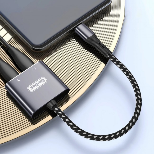 Go Des GD-UC161 2in1 Type-C To 3.5mm Hi-Fi Aux Çevirici Ses Adaptörü Go Des GD-UC161 2in1 Type-C To 3.5mm Hi-Fi Aux Çevirici Ses Adaptörü