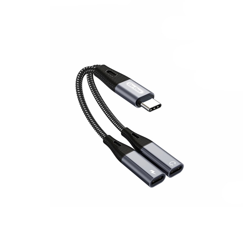 Bal-z Go Des GD-UC163 Type-C 2in1 Şarj ve Ses Kablosu