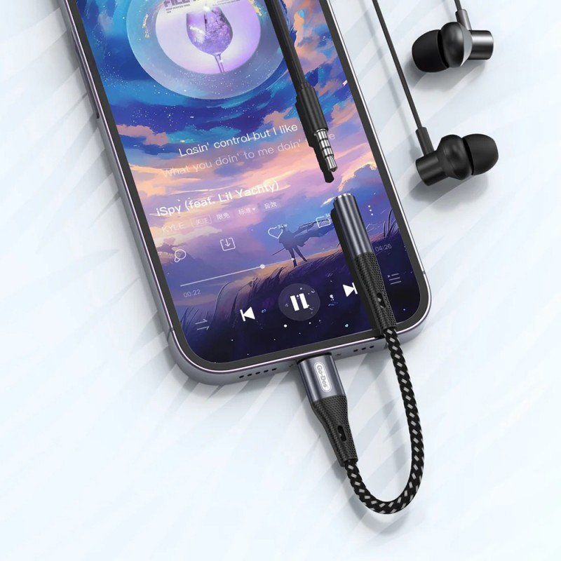 Bal-z Go Des GD-UC166 Lightning to 3.5mm Aux Çevirici Örgülü Ses Adaptörü