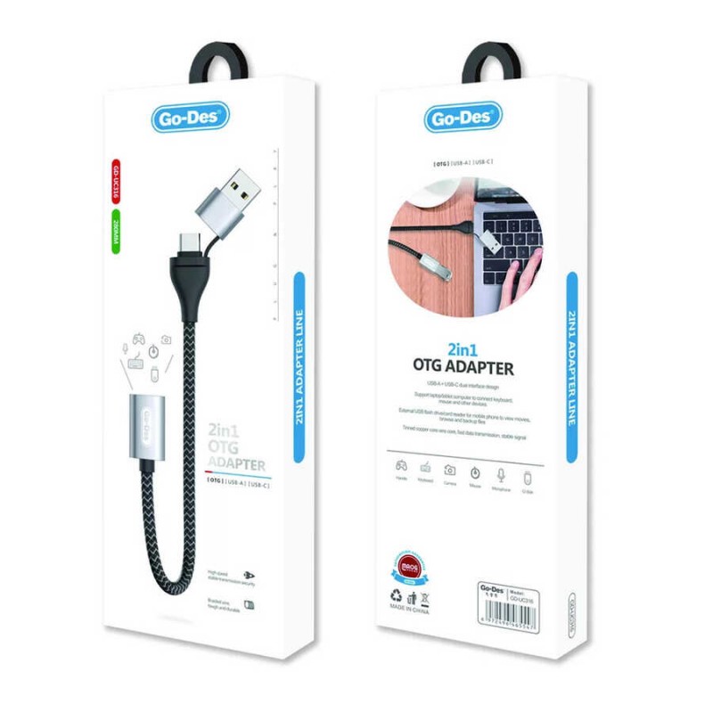 Bal-z Go Des GD-UC316 2 in 1 Type-C ve USB Arayüzlü OTG Kablo