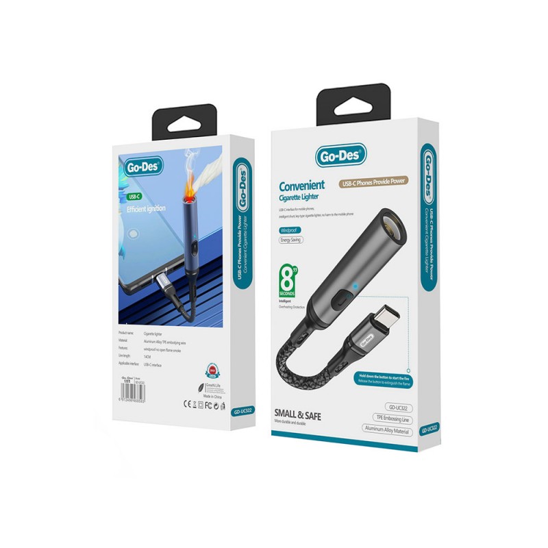 Bal-z Go Des GD-UC322 Type-C Bağlantılı Çakmak