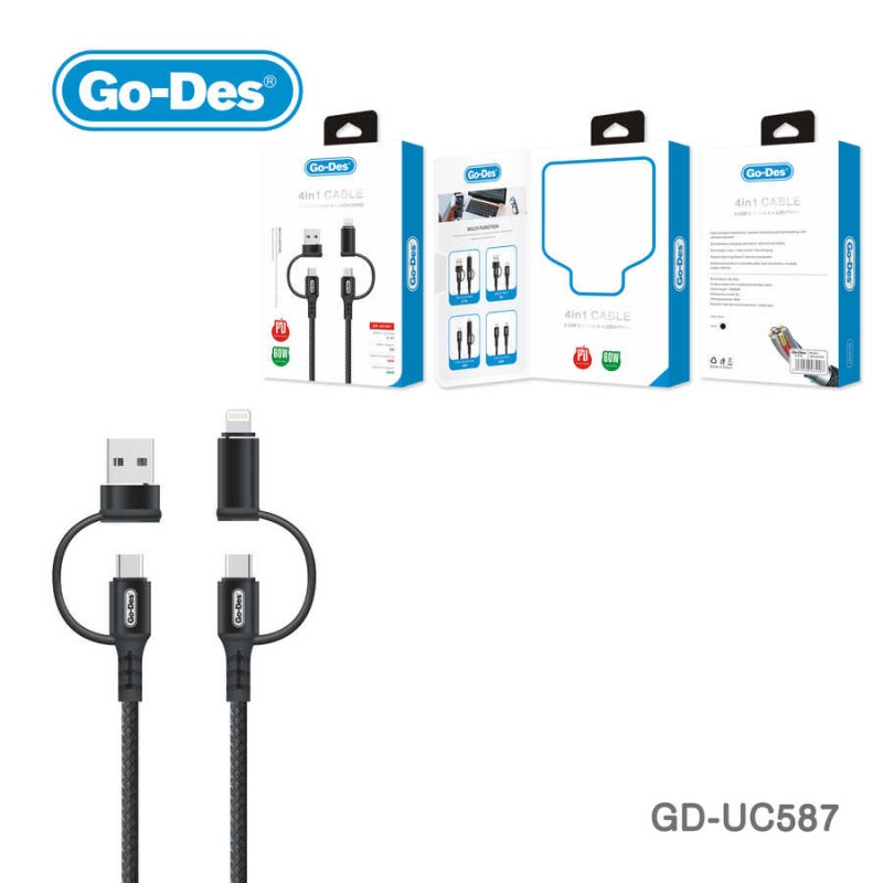 Bal-z Go Des GD-UC587 4 in 1 Type-C-Lightning To PD-Usb Kablo