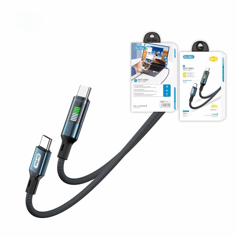 Bal-z Go Des GD-UC681C-C Type-C to Type-C PD Hızlı Şarj Kablosu 60W 1.2M