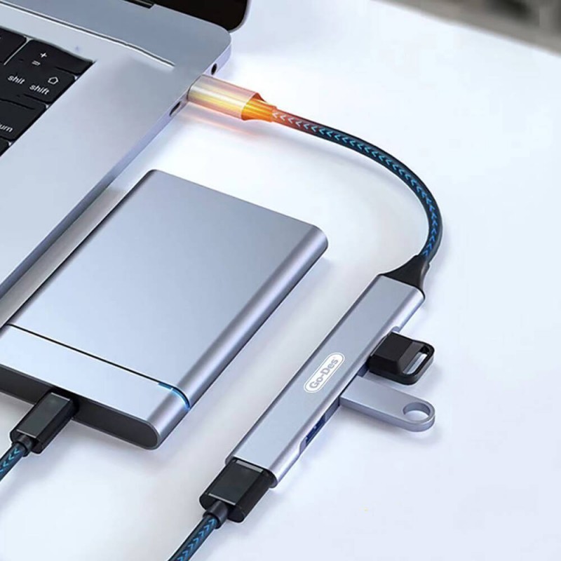 Bal-z Go Des GD-UC702S USB3.0 + USB2.0 + USB1.1 + 5Gbps Type-C Bağlantılı 4in1 Hub