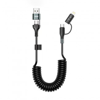 Go Des GD-UC805 4in1 Type-C+USB-A to Type-C+Lightning Sarmal PD Şarj ve Data Kablosu 60W 1.8M Go Des GD-UC805 4in1 Type-C+USB-A to Type-C+Lightning Sarmal PD Şarj ve Data Kablosu 60W 1.8M
