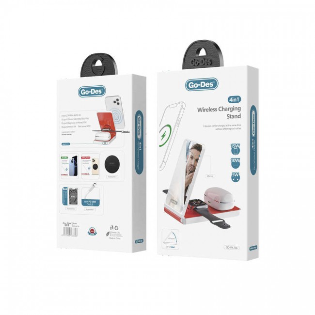Go Des GD-WL766 Magnetik Wireless Hızlı Şarj Özellikli 4 in 1 Şarj İstasyonu 30W Go Des GD-WL766 Magnetik Wireless Hızlı Şarj Özellikli 4 in 1 Şarj İstasyonu 30W