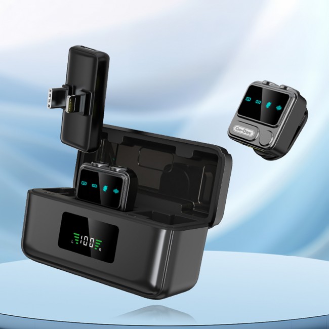 Go Des GD-WS307 2in1 Gürültü Engelleyici Özellikli Type-C ve Lightning Şarj Portlu Kablosuz Yaka Mikrofonu Go Des GD-WS307 2in1 Gürültü Engelleyici Özellikli Type-C ve Lightning Şarj Portlu Kablosuz Yaka Mikrofonu