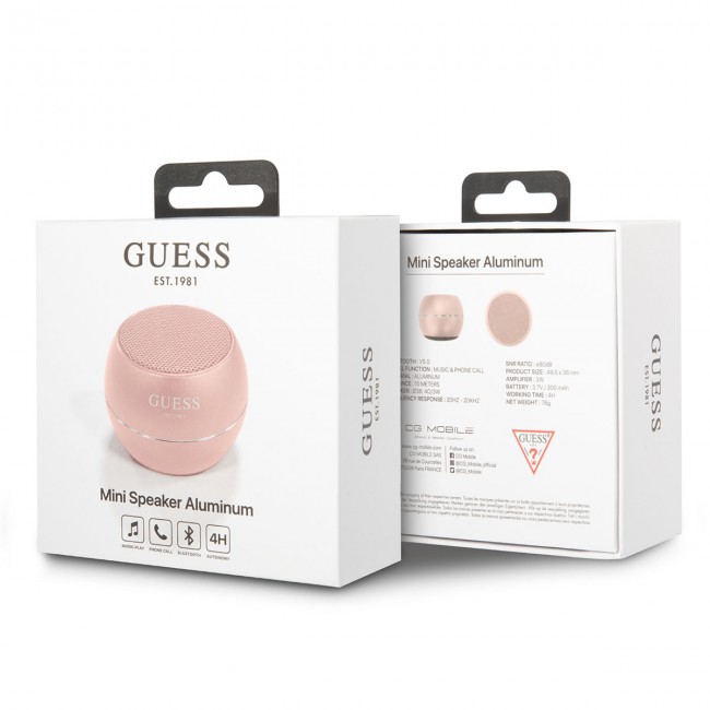 GUESS Alüminyum Alaşım Gövde Tasarımlı Mini Bluetooth Speaker GUESS Alüminyum Alaşım Gövde Tasarımlı Mini Bluetooth Speaker