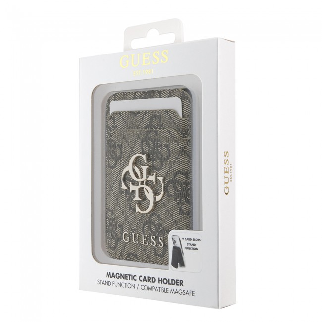 Guess Orjinal Lisanslı PU Deri 4G Desenli Metal Büyük 4G ve Yazı Logolu Standlı Magnetik Kartlık Guess Orjinal Lisanslı PU Deri 4G Desenli Metal Büyük 4G ve Yazı Logolu Standlı Magnetik Kartlık