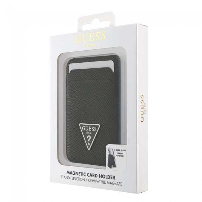 Guess Orjinal Lisanslı 2 Hazneli Üçgen Logolu Standlı Magnetik Kartlık Guess Orjinal Lisanslı 2 Hazneli Üçgen Logolu Standlı Magnetik Kartlık